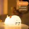 Cat LED Night Light Touch Sensor Remote Control Colorful Silicone USB uppladdningsbar sovrum Bedside Lamp för barn baby gåva 240227