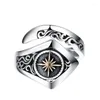 Anéis de cluster genuíno s925 prata esterlina para mulheres homens moda oco eterno rattan cruz estrelas punk jóias