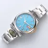 124300 VR3230 Automatic Mens Watch Clean CF 41mm Polished Bezel Turquoise Blue Dial 904L Stainless Steel Bracelet Super Edition Same Series Card Puretimewatch