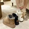 Сапоги, зимние женские зимние ботинки 2024, плюшевые и толстые водонепроницаемые короткие теплые хлопковые туфли с маслом для хлеба