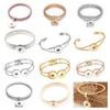 NOOSA Ginger Snap Jewelry Cuff Bangle Gold Silver Plated Elastic DIY 18mm Snaps Bead Bracelet Interchangeable Charm Bracelets