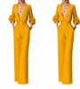 Yellow Customized Women Tuxedos Suits Street S High Waist Lady Blazer Suit Wear Prom Party Business Outfits 2 Pieces8374118