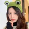 Neue große Augen stricken Frosch Stirnband waschen Make-up Haarband süße Cartoon Scrunchies Herbst Frühling Kopfschmuck Haarschmuck