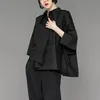 Y2K femmes en mousseline de soie chemise noire gothique mode Streetwear hauts amples foncé académique irrégulier décontracté trois quarts femme Blouse 240229