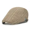 Beretten mode baret cap mannelijke vintage Britse plaid dames winter hoed 2024 casual caps voor mannen schilder sboy hoeden polyester boina