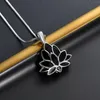 Pendentif Colliers Personnalisé Lotus Urn Collier Crémation Bijoux En Acier Inoxydable Humain / Pet Cendres Titulaire Vis Ouvert Memorial Keepsake