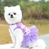 Hundkläder sommar söt prinsessklänning rand valp kjol katt kläder persika blomma husdjur chihuahua York bröllopsklänningar yzl