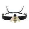 Link Bracelets YASTYT Adjustable Miyuki Black Bracelet Fashion Insect Jewelry Tiny Glass Seed Beaded Bumble Bee For Women Jewellery