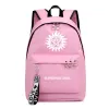 Backpack SPN Supernatural Evil Fans Backpack School Book Bags Mochila Travel Bag Laptop Ribbon Ring Circle Boy Girls Backpack Pink Black