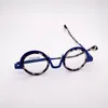 Lunettes de soleil Cadres Fantaisie Coloré Vintage Métal Avec Aceate Forme Ronde Lunettes Optiques Spectacle Cadre Prescritpion Lentille Femmes Style 76868