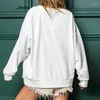 Kadın Hoodies 2024 Sonbahar/Kış Noel Moda Yuvarlak Boyun Mektubu Sequin İnce Pullover Sweater Uzun Kollu Tshirts