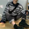 Pullover Spring Fall Vintage Casual Casual Femme Christmas Skocznicy Chicki w paski dzianinowy sweter Podstawowy ubranie damskie 240228