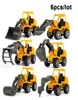 6 PCSSET Bütün araç kamyon arabası plastik Diecast İnşaat Buldozer Mühendislik Model Oyuncak Çocuklar Çocuklar Hediye 3563097