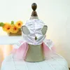 Abbigliamento per cani, facile da togliere, vestito per animali domestici, giunture in rete, affascinante decorazione con fiocco in strass, principessa alla moda