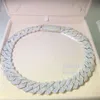White Gold Plated Iced Out Cuban Link Vvs Moissanite Chain Necklace Diamond