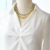 Hänghalsband flola uttalande guld silver färg pärlor för kvinnor polerade pärlor korta choker chunky smycken nker01