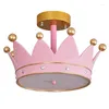 Ceiling Lights European Children's Bedroom Lamp Girl Simple Cartoon Warm Creative Princess Room Crown