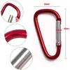 100 st carabiners Clips Aluminium D Ring D Form Spring Snap Keychain Carabiner för utomhuscamping Vandringssporttillbehör 240223