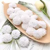 50 pçs 5cm pompom flores de seda artificial cabeça hortênsia casa decoração de casamento diy scrapbooking grinaldas de flores falsas 240228