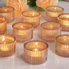 Posiadacze świec 12PCS TEALIGHT Holder Małe wotywne do stolika szklana herbata światło świece imprezowe