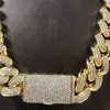 Populär het försäljning 15mm 925 Silverfärgad kubik Moissantie Mixed 18k Gold Plated Hip Hop Iced Out Miami Cuban Chain Necklace