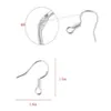 Accesorios para pendientes de plata esterlina 925, ganchos de alambre para oreja, ganchos franceses, joyería DIY, marca de anzuelo de pescado de 15mm 925290O