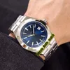 Tanie nowe zagraniczne 4500V 110A-B128 Blue Dial A2813 Automatyczna męska data zegarek Bransoletka ze stali nierdzewnej Wysoka jakość sportowa gents WAT267P