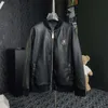 Lederjacke für Herren, Totenkopf-Motiv, heißgepresst, Diamant-Stickerei, Lederabzeichen, Baseball-Kragen, Strickjacke mit Baumwolljacke, Designer-Herrenjacke, winddichter Parka-Mantel YEGB