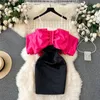 Casual Dresses Birthday Party Short Dress Women's Engagement Mini Female High Quality Socialite Temperament Bow Tie Strapless