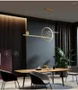 Pendelleuchten Nordic Simple Gold / Schwarz LED Bar Kronleuchter Beleuchtung Modernes Büro Restaurant Küche Studie Hängeleuchte Streifen