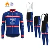 Vinter amerikansk postteam cykeltröja set män cykelkläder triathlon cykelbyxor mtb klädväg cykel kostym maillot culotte2073786