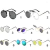 Sunglasses Retro Steampunk Round Flip Up Sunglass Women Mens Clip On Metal Punk Sun Glasses Male