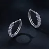 U Earrings 925 Sterling Silver Ear Buckle Sparking Round Hoop Wedding Jewelry Gift for Women 3.5mm D Color 240227