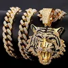 Lód moissanite Diamond 925 Silver 18K Gold Lion Tiger Tiger ręcznie robiony niestandardowy wisiorek dla mężczyzn mikro-inkrukł