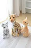 2024 Livselike Forest Lion Snow Leopard Plush Toys Simulated Animal Black Leopard Dolls Creative Birthday Decoration Gift