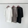 Kvinnors T -skjortor 2024 Spring and Summer Style Linen Round Neck Pärlade topp stickade korta ärmar