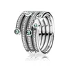 Cluster Rings Authentic 925 Sterling Silver Shimmering Ocean Fashion Ring for Women Gift DIY Jewelry