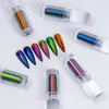 HNDO Kleine Tube Flüssigchrompulver 6-Farben-Set Aurora Chameleon Nagelglitter für professionelle Nail Art Decor Maniküre Pigment 240301