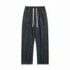 Mens designer running baggy track pants Plaid Corduroy straight leg wide leg jogger casual sweat pants for men 240219