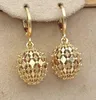 dangle earrings luxury Jewelry for women vintage inlaid hanging Creative Metal Carving Pattern Hollow Ball Pendant