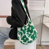 Sacos de compras moda flor padrão de malha tote grande capacidade artesanal crochê bolsa casual mulheres tecer ombro viagem shopper saco
