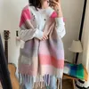 Winter sacrf designer cashmere as scarf mens women studio shawl rainbow colour chequered tassel scarves warm comfortable fashion accessories pashmina with logo