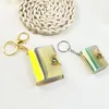 Keychains 1/2inch Po Keychain Laser Mini 20 Slots Cute Card Holder Storage Book Portable ID Pendant