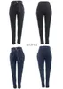 Kvinnors jeans 5xl midja jeans för 3Color Denim Bodycon Tassel Belt Bandage Push Up Woman NK004 240304