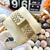 2024 Nixo Fashion Para Watch Watch Retro Square Dial Small Gold Watch Mężczyźni i kobiety Hip Hop Steel Watch