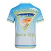 Casablanc Camisa Designer Set Masao San Imprimir Mens Casa Blanca Casual e Curto Mulheres Camisa de Seda Solta de Alta Qualidade Tees Tour de Verão Casablancas Camiseta Tamanho y88