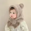 Gilet da uomo Cappello invernale per bambino Sciarpa in pelliccia sintetica Cappelli per bambini Orso cartone animato Collo caldo Berretto per le orecchie Per le ragazze dei ragazzi Berretti antivento Articoli per neonati