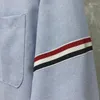 Camicie eleganti da uomo Camicia TBMen Manica singola Rosso Bianco Blu Tessitura Camicetta da donna Abito formale da lavoro Top da sposa Recensioni coreane Molti