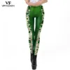 Leggings VIP Fashion New Cosplay St. Patrick's Day 3D Clover Printed Leggings Women Fake Lace Skinny Pants Sexiga kvinnliga leggings