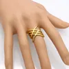 Cluster Rings 2024 S Unique Shaped Woman Wedding Party Bands Classical Gold Colour Cocktail For Womens Fashion Jewellery